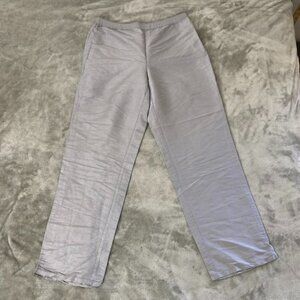 Vintage Bloomingdale's 100% Silk High-Waist Trouser Pants Grey Size 8 Side Zip